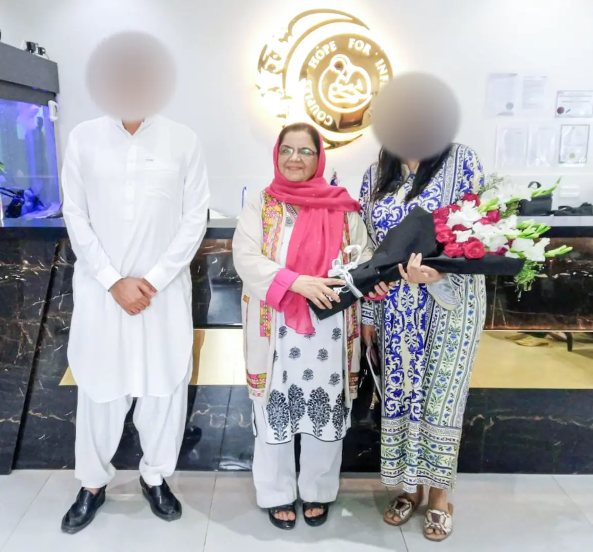 After 5 years of primary sub-fertility, Mr. Amir Haider Khan & Mrs. Shanzay Aziz conceived through FET at Australian Concept under Prof. Dr. Safia Munir.